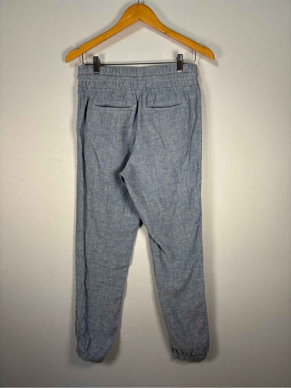 Athleta Cabo Linen Jogger Pants Size 2 Blue 100% Linen Drawstring - Picture 5 of 10